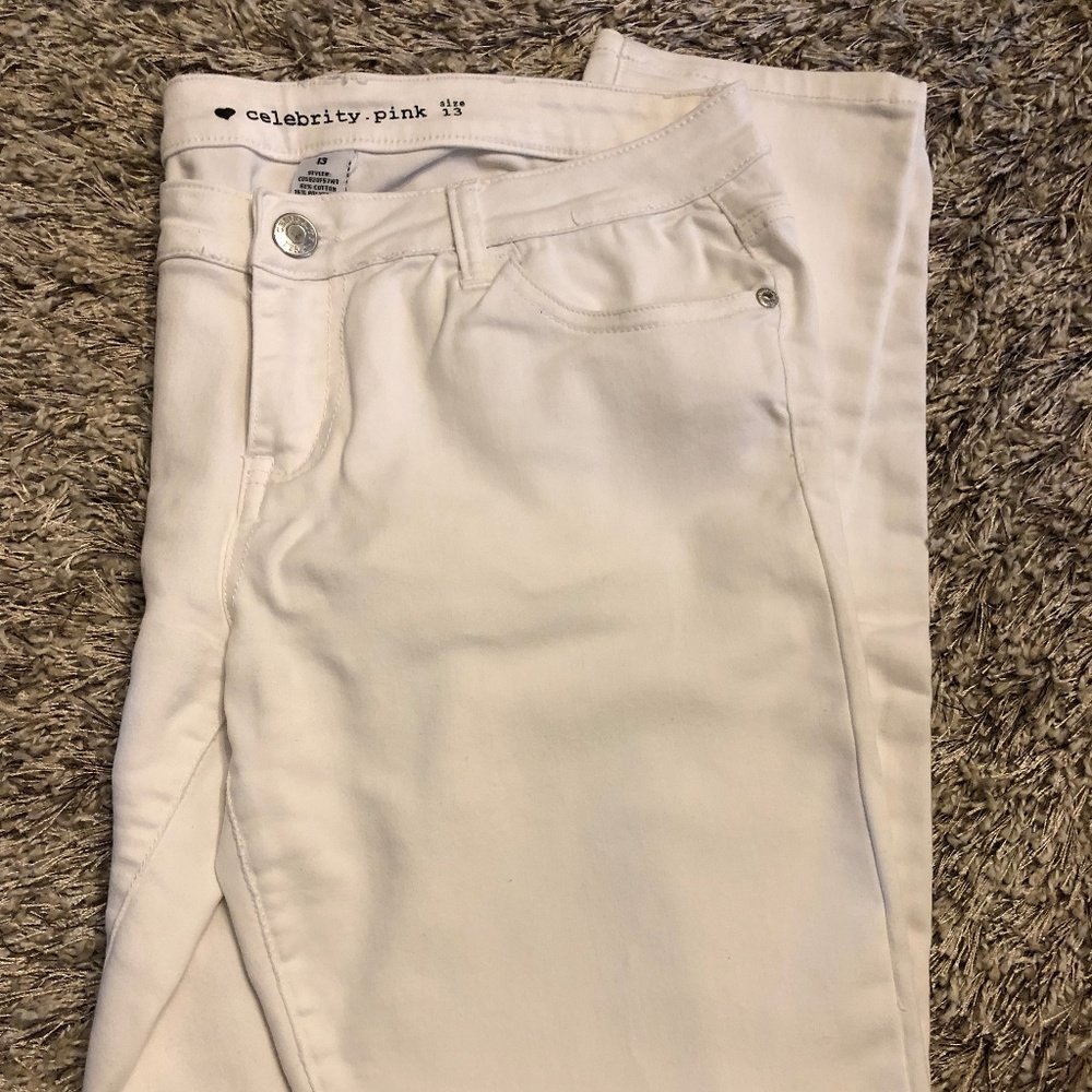 Women's Celebrity Pink White Jeans
